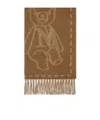 Max Mara Cozy Teddy Bear Patterned Fringed Scarf In Brown