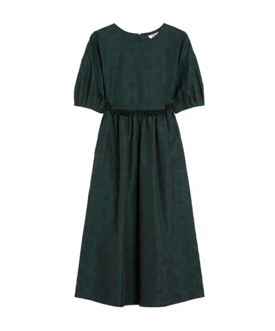 Max Mara Jacquard Cotton Dress In Green