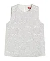 Max Mara Jacquard Crew-neck Top In White