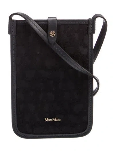 Pre-owned Max Mara Jacquard Crossbody Bag In Black