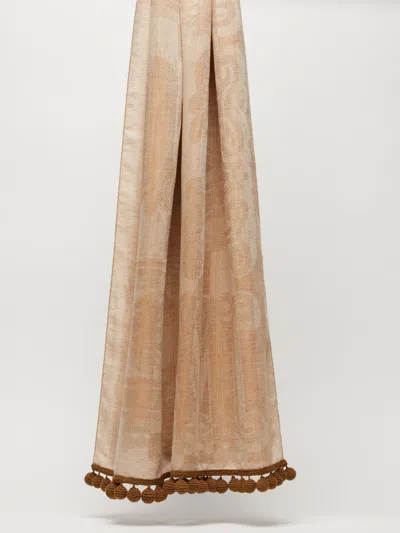 Max Mara Jacquard Fabric Stole In Gray