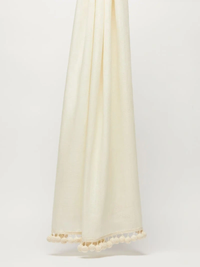 Max Mara Jacquard Fabric Stole In Gold