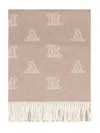 Max Mara Jacquard Frayed Scarf In Neutral