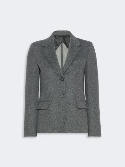 Max Mara Jacquard Jersey Blazer In Medium Grey