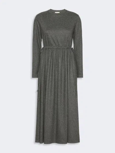 Max Mara Jacquard Jersey Long Dress In Medium Grey