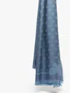 Max Mara Jacquard-knit Viscose And Wool Shawl In Light Blue