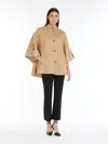 Max Mara Virgin Wool And Cashmere Cape Wih Pockets On The Front In Camel