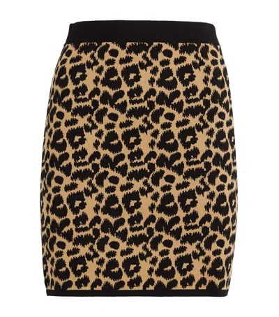 Max Mara Jacquard Leopard Domizia Mini Skirt In Black