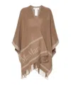 Max Mara Hilde Virgin Wool Cape In Brown