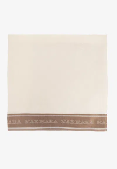 Max Mara Jacquard Logo Silk And Cashmere Scarf