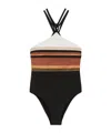 Max Mara Jacquard One-piece Swimsuit In Black