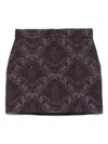 Max Mara Jacquard Technical Wool Mini Skirt In Brown