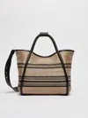 Max Mara Marine Stripes Bag In Clay