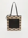 Max Mara Jacquard Raffia Tote Bag In Clay