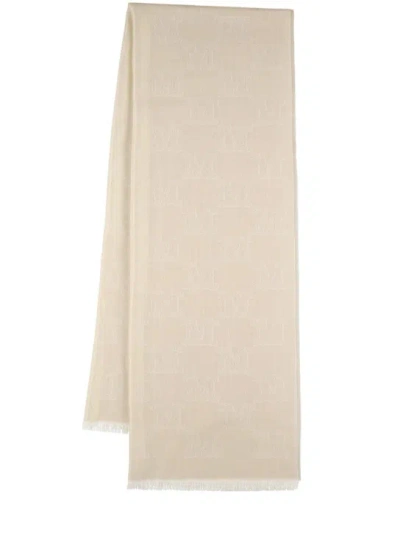 Max Mara Whisky Monogram Jacquard Lurex Scarf In Gold