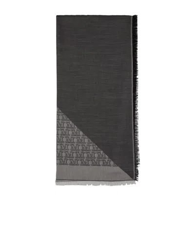 Max Mara Jacquard Scarf In Black