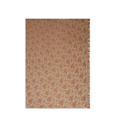 Max Mara Jacquard Scarf In Brown