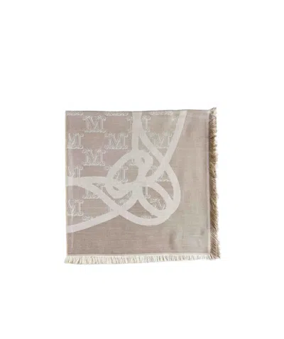 Max Mara Jacquard Scarf In Nude
