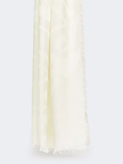Max Mara Jacquard Silk And Cotton Stole In Neutral