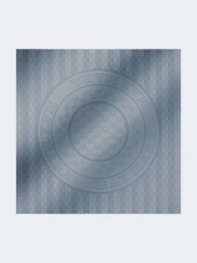 Max Mara Jacquard Silk And Wool Shawl In Blue