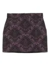 Max Mara Jacquard Technical Wool Mini Skirt In Brown