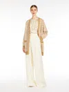 Max Mara Brown Striped V-necked Cardigan In Honey