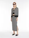 Max Mara Jacquard Viscose Pencil Skirt In Black