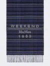 Max Mara Jacquard Wool-blend Stole In Blue