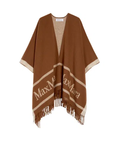 MAX MARA MAX MARA HILDE LOGO DETAILED FRINGED CAPE