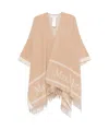 Max Mara Open-front Camel Jacket With Fringed Hem In Neutral