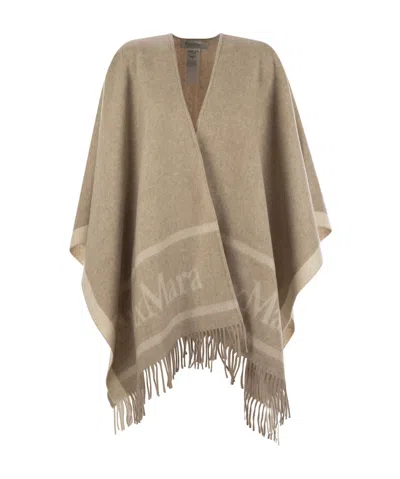 MAX MARA MAX MARA HILDE LOGO DETAILED FRINGED CAPE