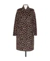 Max Mara 'animal Print Collared Neck Coat' In Brown
