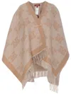 MAX MARA JACQUARD WOOL PONCHO