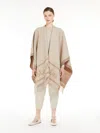 Max Mara Jacquard Wool Poncho In Neutral