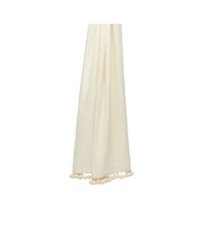 Max Mara Jacquard Wool Shawl In Nude