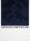 Max Mara Jacquard Wool Stole In Midnightblue