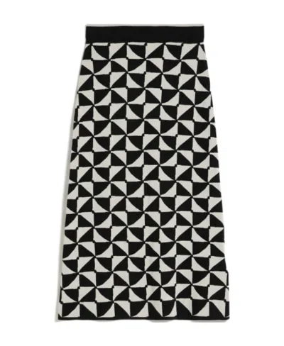 Max Mara Jacquard Yarn Skirt In Black