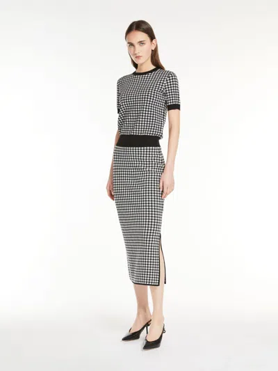 Max Mara Jacquard Yarn Sweater In Black