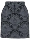 Max Mara Wool Blend Mini Skirt With Brocade Pattern In 蓝色