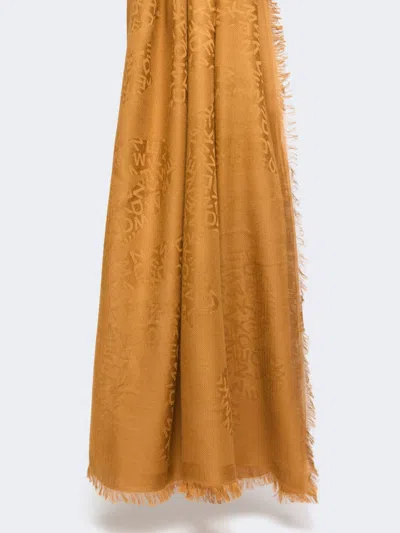 Max Mara Jacquard-knit Modal And Cashmere Shawl In Brown