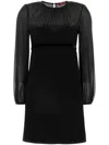 Max Mara Luxurious Silk And Acetate Blend Dress In Black