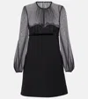 Max Mara Jader Sablé And Silk Georgette Minidress In Black
