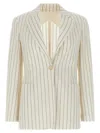Max Mara Striped Blazer With Front Pockets And Lapels