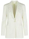 Max Mara 'jadi' Blazer In White Cotton Women In Neutral