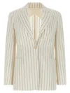 Max Mara Jadi Single-breasted Striped Blazer In Neutral