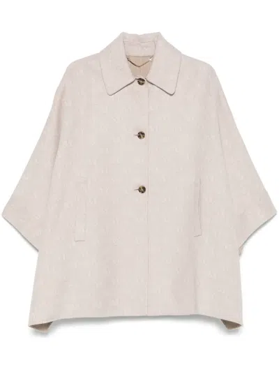 Max Mara Jago Cape In Neutrals