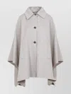 Max Mara Relaxed Silhouette Cape Coat With Embossed Pattern In White