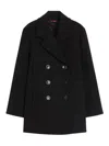 Max Mara Janzir Double-breasted Cady Jacket By In Black