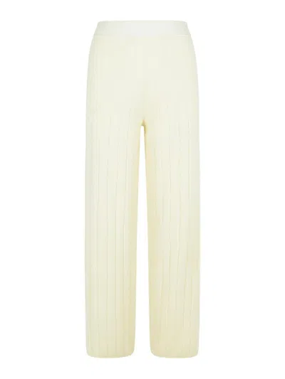 Max Mara Jardin White Cachemire Jogger Pants