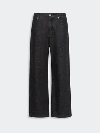 Max Mara Jean Droit En Denim De Coton In Black